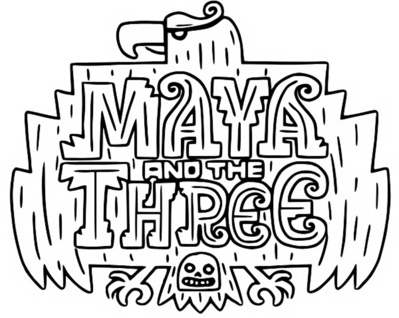 Coloriage Logo Maya and the three - Maya princesse guerrière