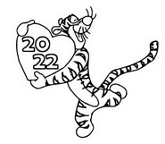 Coloriage 2022 Annee du tigre
