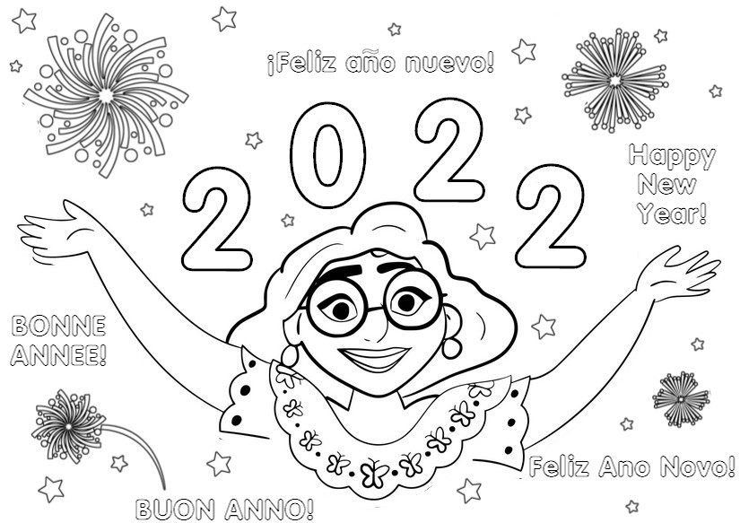 Coloriage Mirabel - Bonne année 2022! - Encanto - La fantastique famille Madrigal