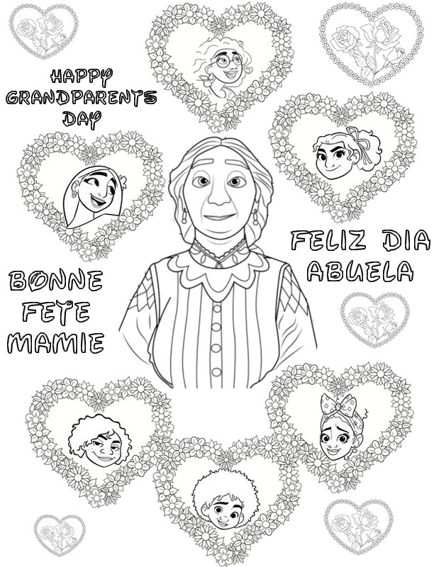 Coloriage Fête des grands-mères - Encanto - La fantastique famille Madrigal