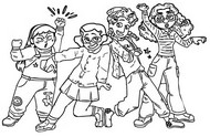 Coloriage Mei Lee et ses amis dansent