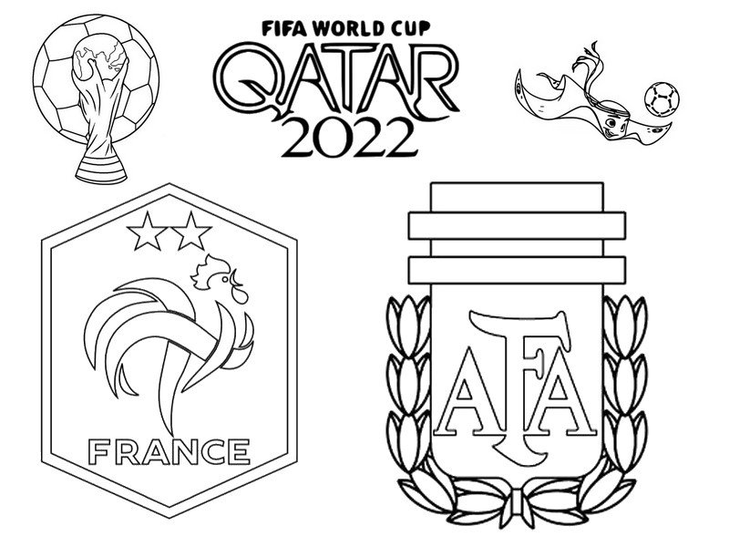 Coloriage Finale: France - Argentine - Coupe du monde de football 2022