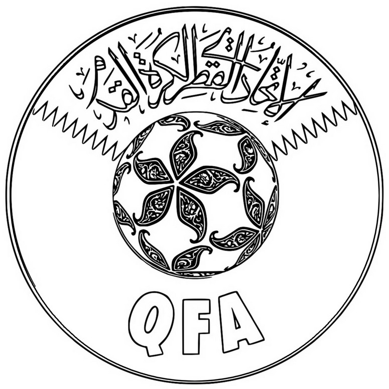 Coloriage Logo de l'équipe du Qatar - Coupe du monde de football 2022