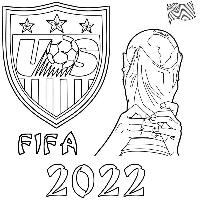 Coloriage Etats-Unis - Coupe du monde de football 2022