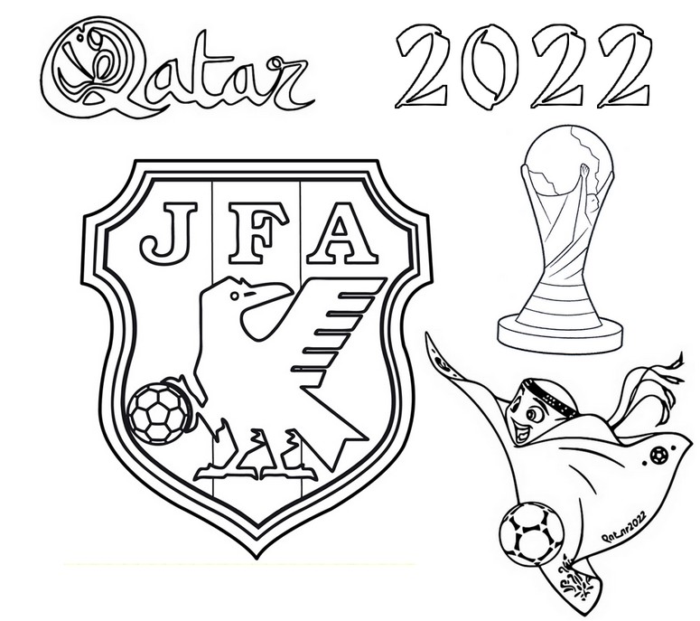 Coloriage Japon - Coupe du monde de football 2022