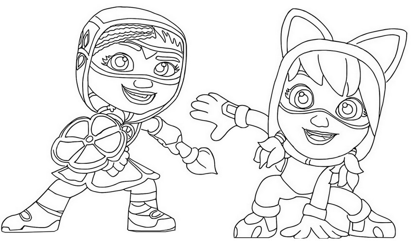 Coloriage Treean & Wren - Action Pack - Equipe Action
