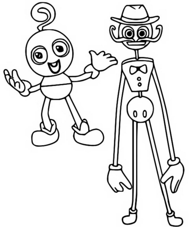 Coloriage Baby Long Legs & Daddy Long Legs - Poppy Playtime