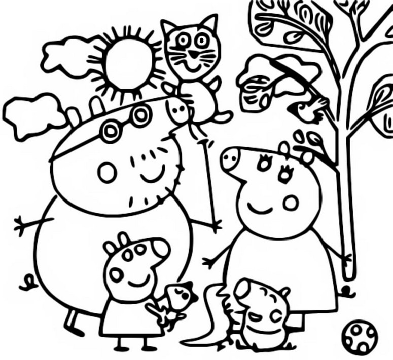 Coloriage La famille - Peppa Pig