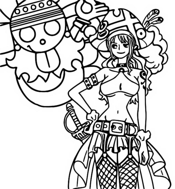 Coloriage Nami - One Piece Red