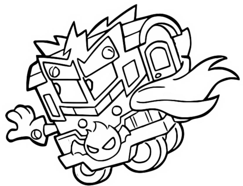 Coloriage Wagony - Superthings - Rescue Force