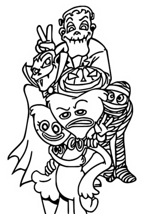 Coloring page Huggy Wuggy & Kissy Missy