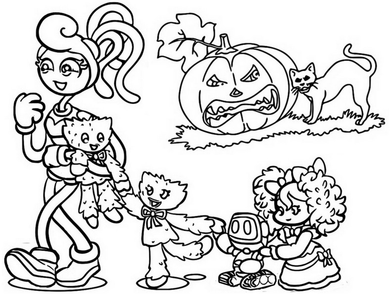 Coloring page Mommy Long Legs & Poppy