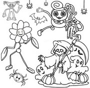 Coloriage Daisy & Mommy Long Legs