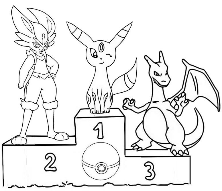 Coloring page Umbreon - Cinderace - Charizard