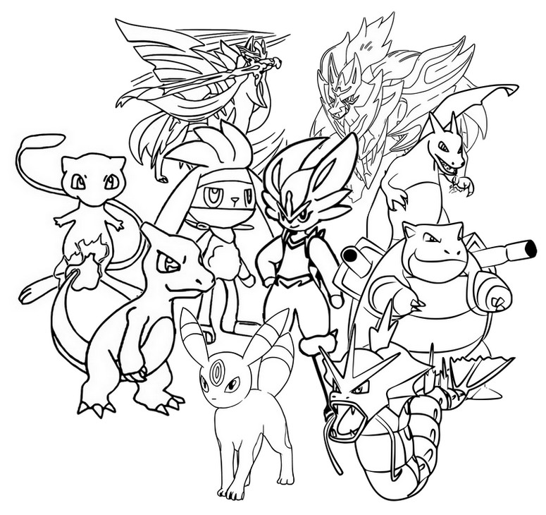 Coloring page The 10 most popular Pokémon