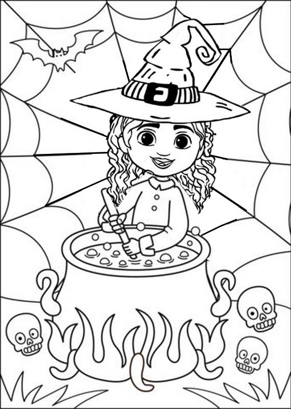 Coloring page The witch