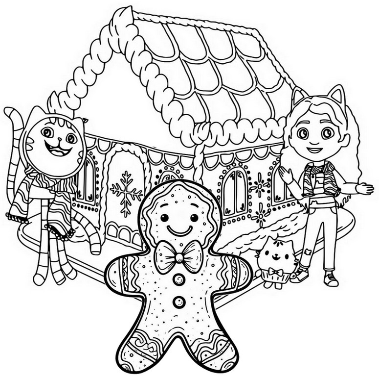 Coloring page Gingerbread man