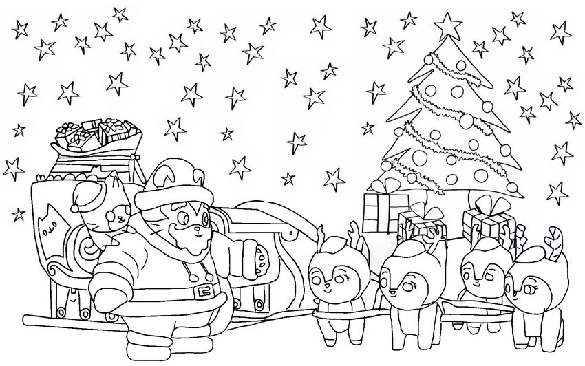 Coloring page Reindeer cats