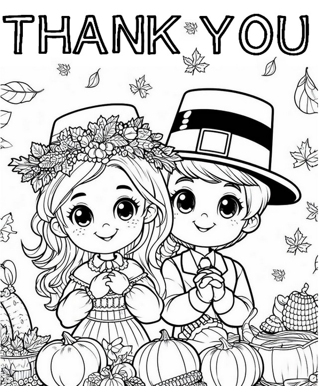 Coloring page Thank You