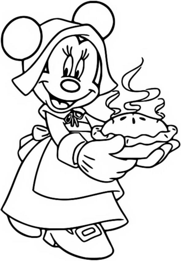 Coloriage Minnie - Thanksgiving