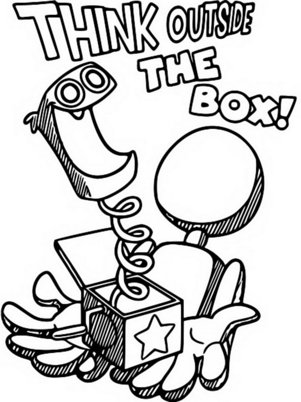 Coloring page Think outside the box!