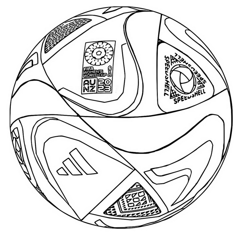 Coloriage Ballon - Coupe du monde de football féminin 2023