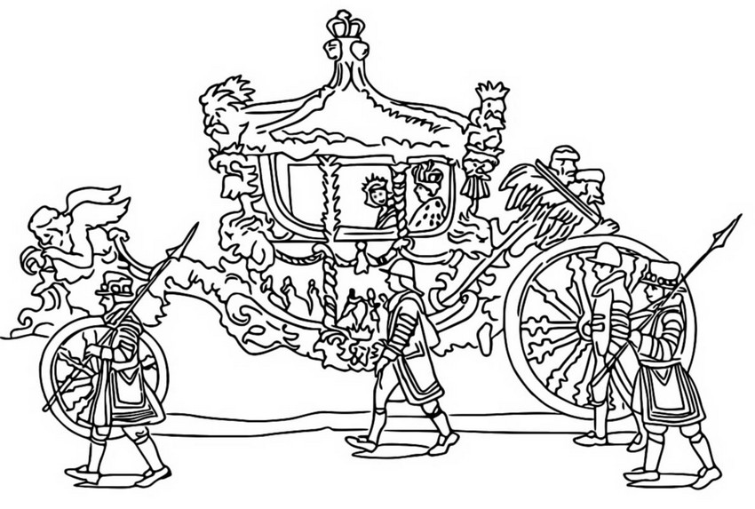 Coloriage Le carrosse - Roi Charles III