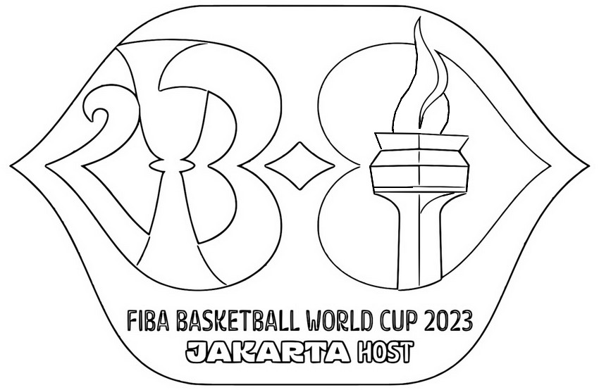 Coloriage Jakarta Host - Coupe du monde de Basket 2023