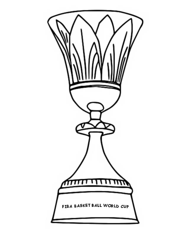 Coloriage Trophée - Coupe du monde de Basket 2023