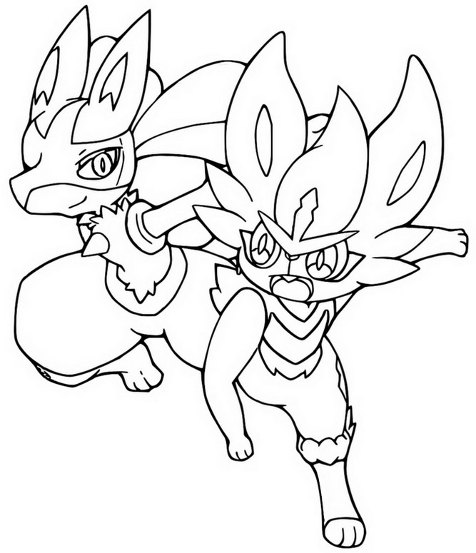 Coloring page Lucario - Cinderace