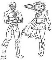 Coloriage Supergirl & The Flash