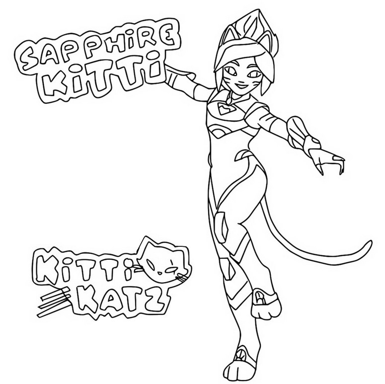 Coloriage Sapphire Kitti - Kitti Katz