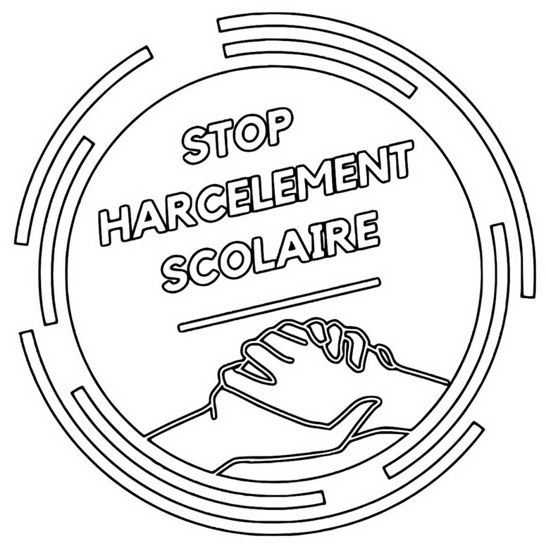 Coloriage Stop au harcèlement scolaire : Logo 20