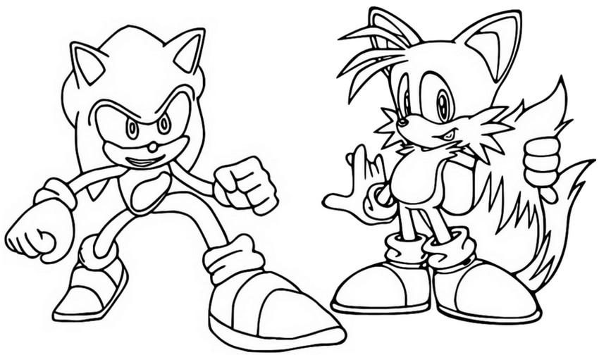 Coloriage Sonic & Tails