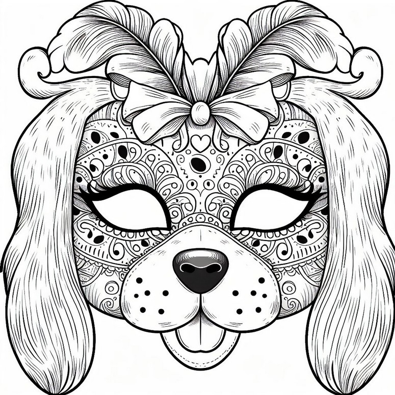 Coloriage Masque de chien