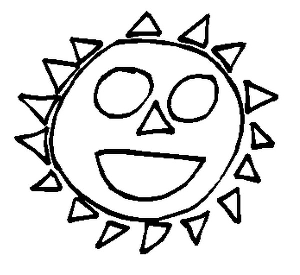 Coloriage Soleil dessin enfant - Ete