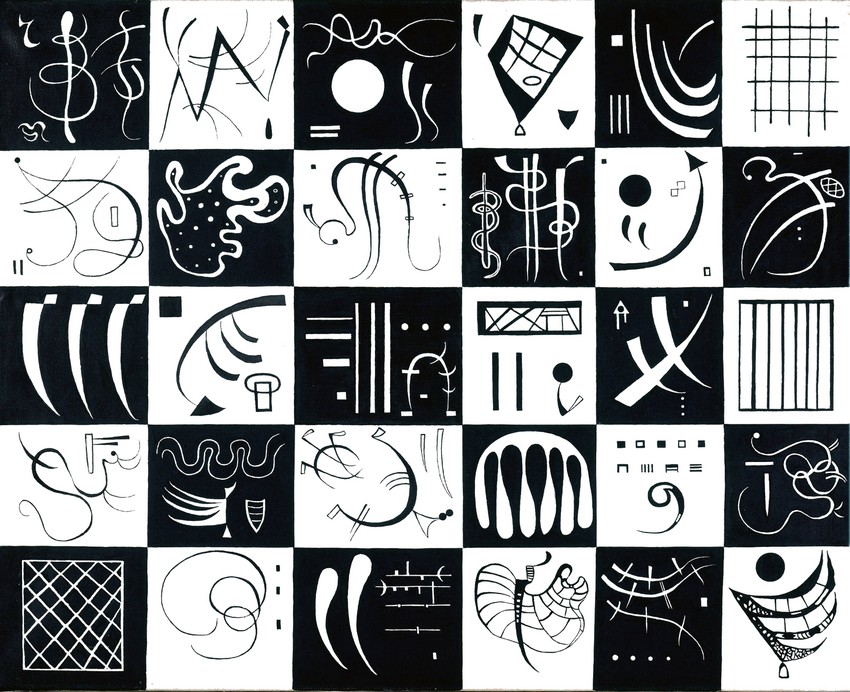 Coloriage Wassily Kandinsky: Trente - Art Tableaux célèbres