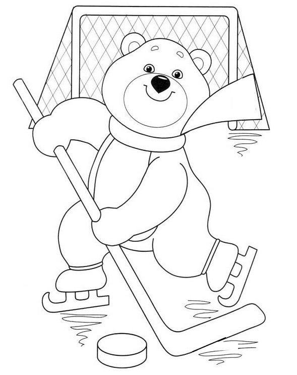 Coloriage Hockey sur glace - Sports d'hiver
