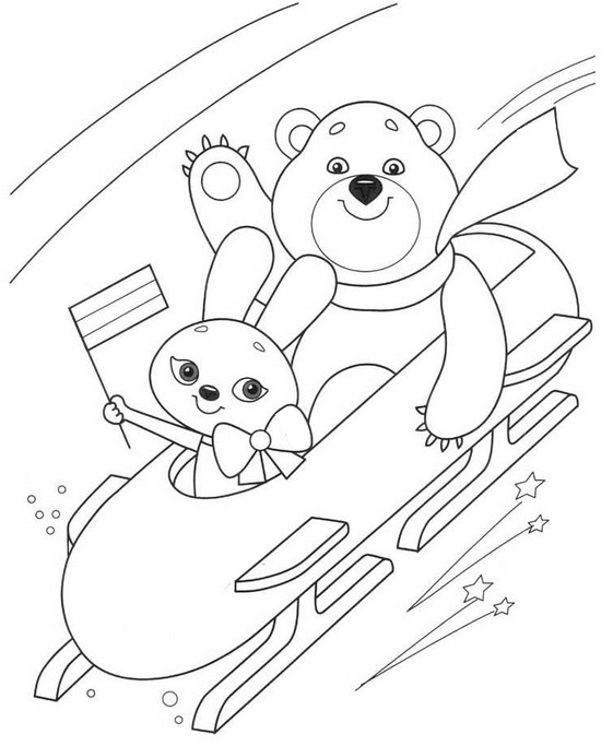 Coloriage Bobsleigh - Sports d'hiver