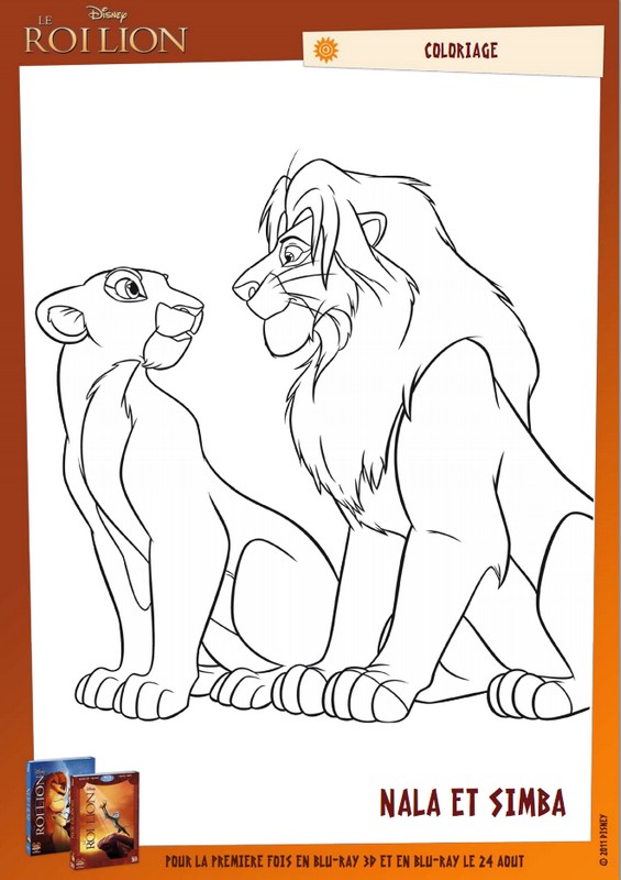 Coloriage Coloriage Simba et Nala - Le Roi Lion