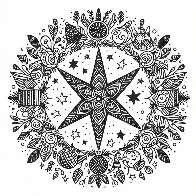Coloring page Christmas star