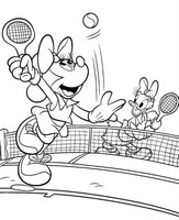 Coloriage Tennis Minnie et Daisy