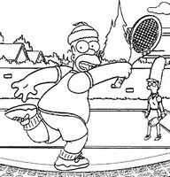 Coloriage Tennis Bart Simpson