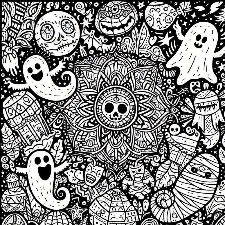 Coloring page Ghosts