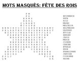 Mots cachés fête des rois