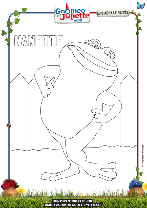 Coloriage Nanette - Gnomeo et Juliette