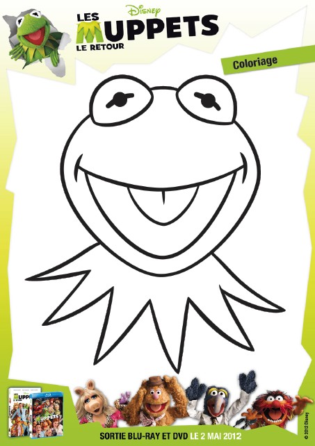 Coloriage Kermit du Muppet Show - Les Muppets