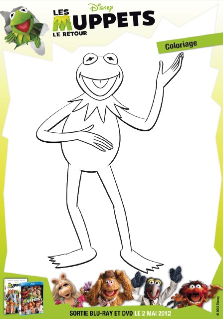 Coloriage Kermit (Muppets) - Les Muppets