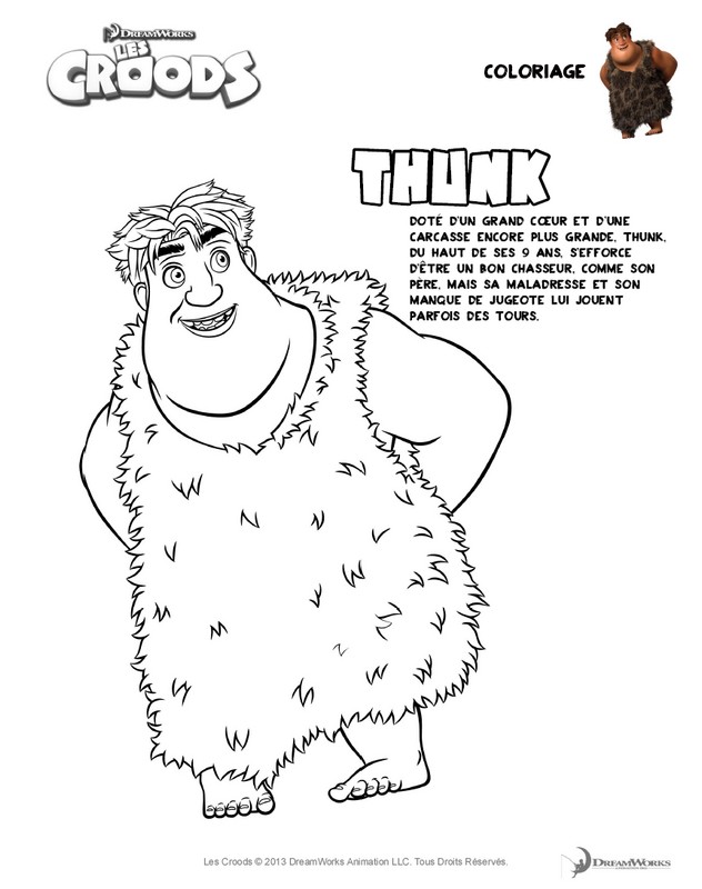 Coloriage Thunk - Les Croods