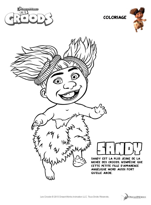 Coloriage Sandy - Les Croods